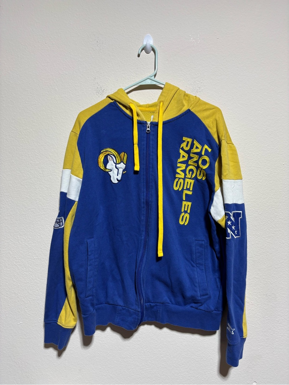 STARTER Blue and Yellow Rams football jacket